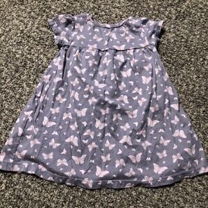 Gray and pink butterfly print dress